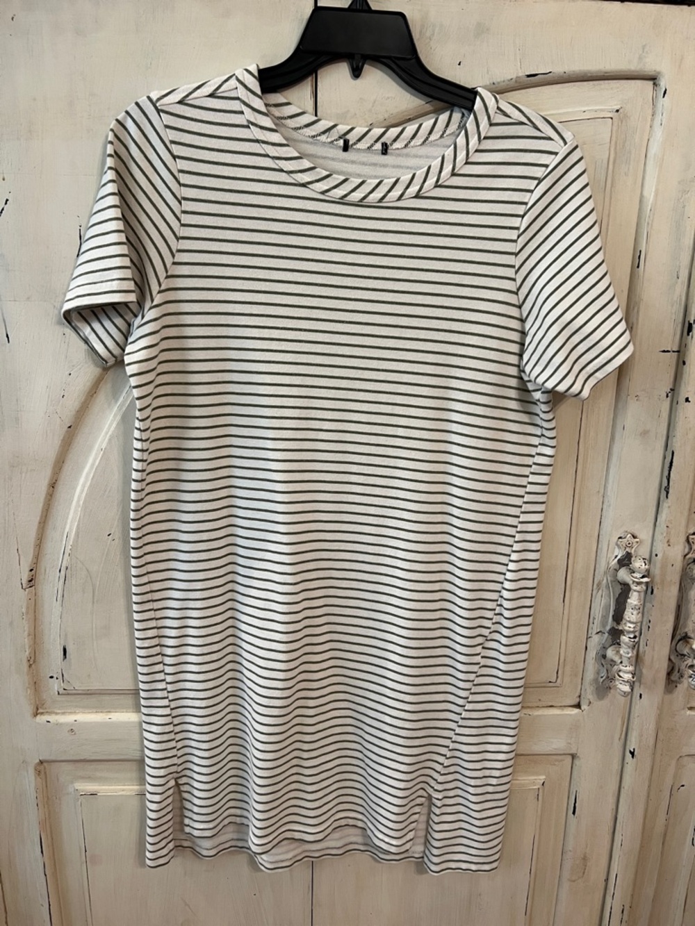 Buffalo David Bitton Striped Tee | Olive Green & Cream | Size Medium